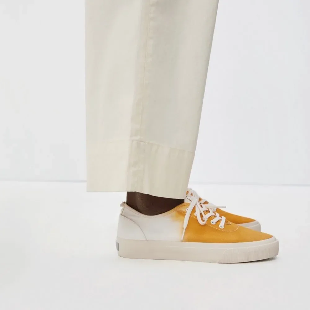 Everlane The Forever Sneaker in Marigold Dip Yellow Ombre Tie Dye